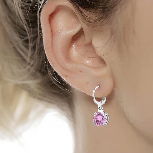 Colorful 6 Pairs Leverback Drop Dangle Earrings Set for Women, 8MM Big Shiny Mul - Picture 3 of 7